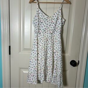 Gap Women’s White Floral Spaghetti-Strap Sundress, Spring Summer size Small